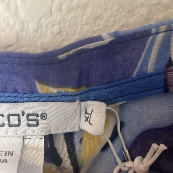 Chico's Multicolor Leaf Print Blouse - Picture 3 of 7